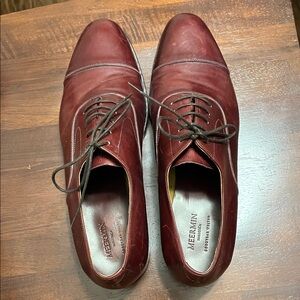 Meermin Dark Red Leather Oxfords